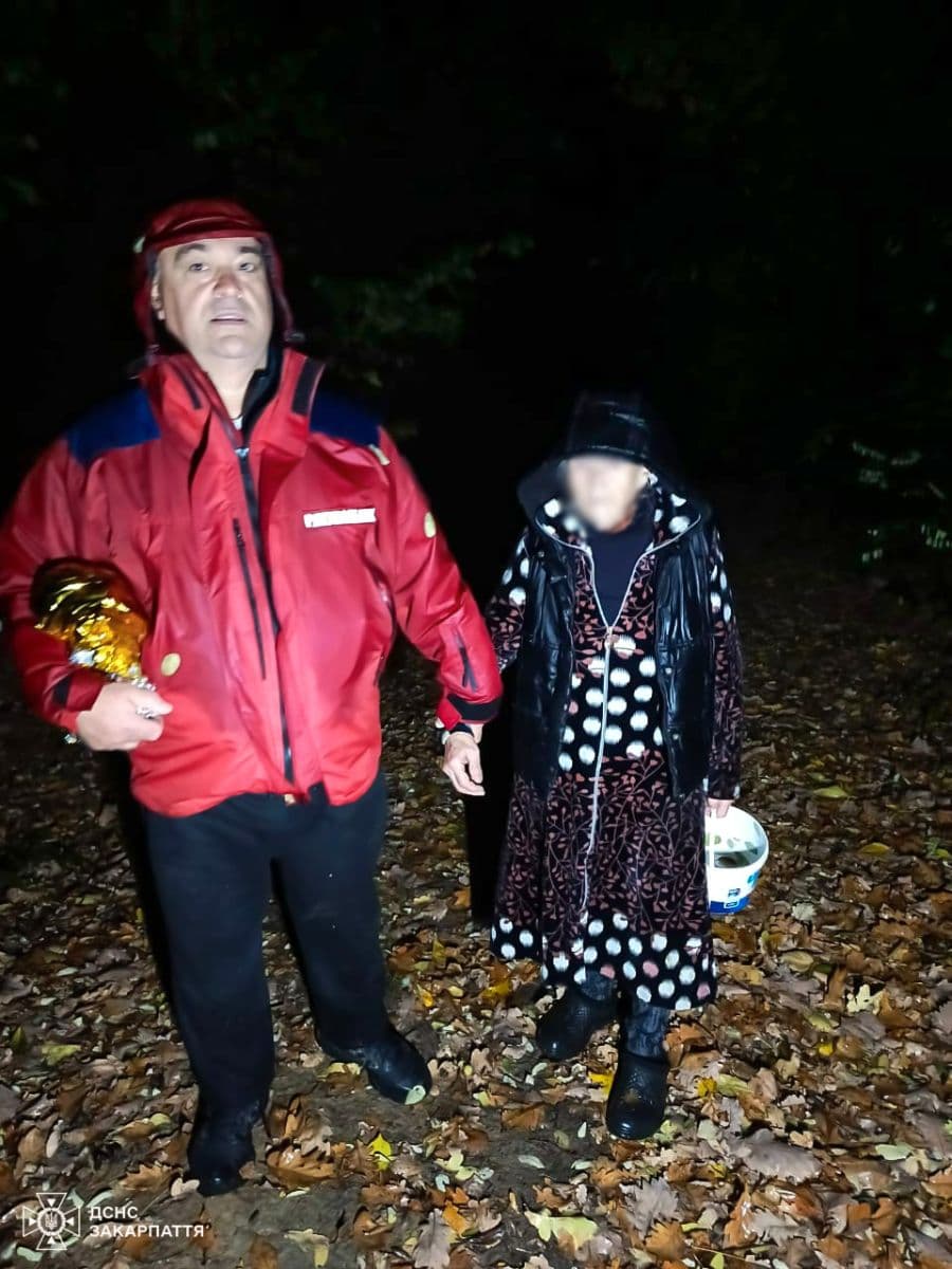 Зображення для статті: На Берегівщині рятувальники знайшли 89-річну жінку, яка заблукала в лісі під час збирання грибів