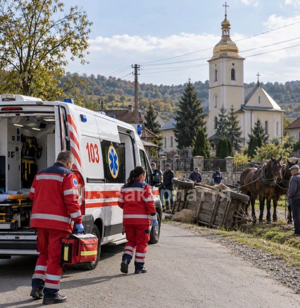 Зображення для статті: Кінний віз перекинувся на Перечинщині: 16-річну дівчину з переломом плеча доправили до дитячої лікарні
