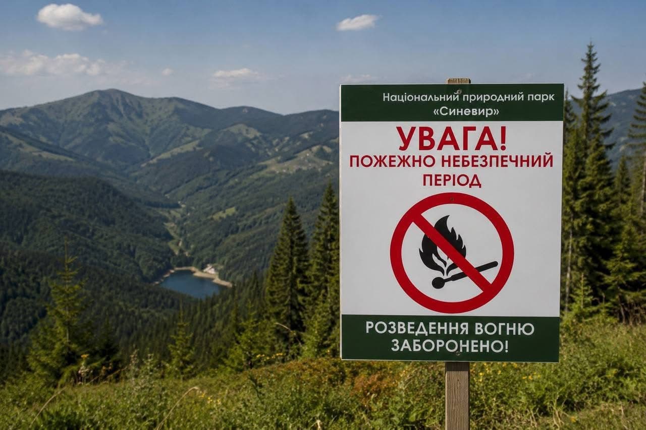 Зображення для статті: У НПП «Синевир» посилили заходи безпеки через пожежонебезпечний період: частину територій закрили для відвідувачів