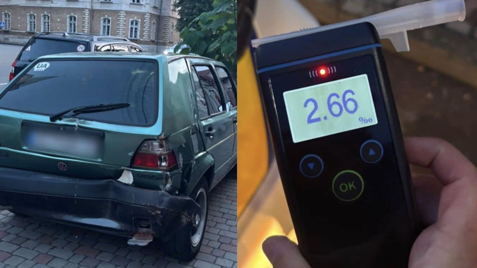 Зображення для статті: 2,66 проміле за кермом: в Ужгороді нетвереза водійка без прав влаштувала ДТП