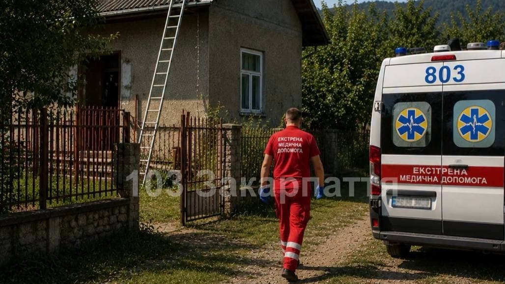 Зображення для статті: Упав із даху просто під час роботи: на Виноградівщині травмувався чоловік
